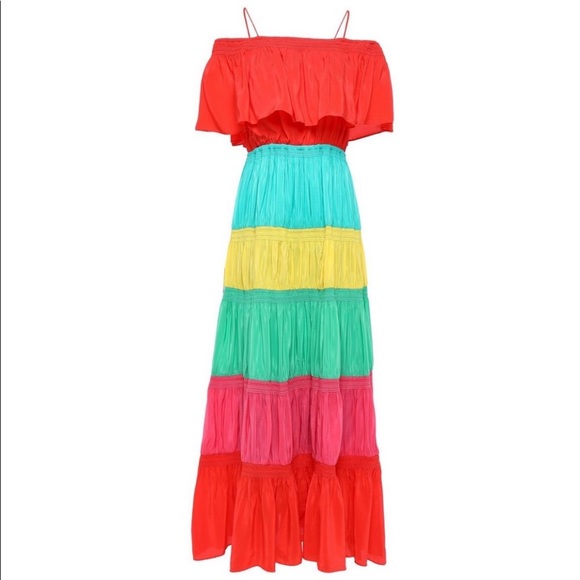 Alice + Olivia Dresses & Skirts - ALICE + OLIVIA off shoulder color block maxi dress